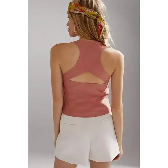 Anthropologie pink seamed vest top - Picture 10 of 10